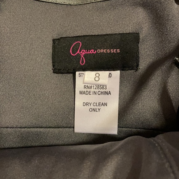 Strapless Silver Aqua Cocktail Dress - Picture 4 of 5